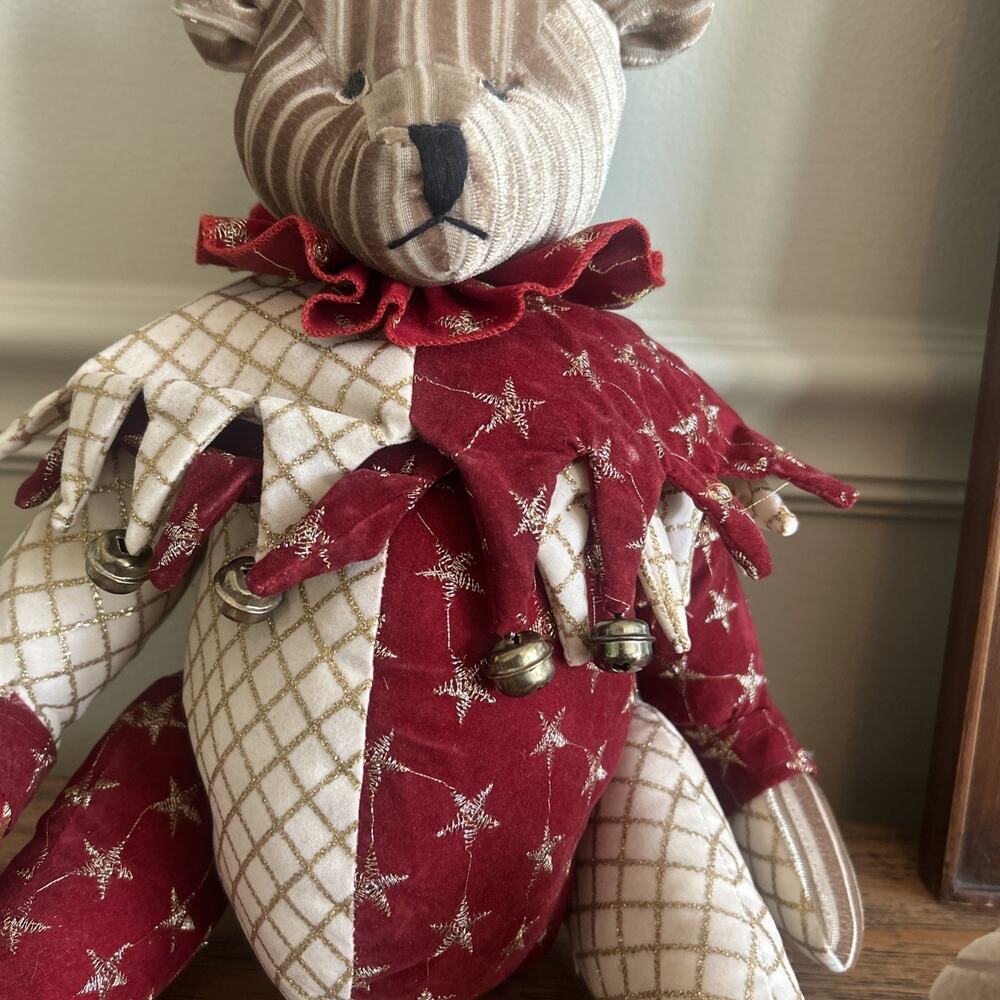 Mark Roberts 22" Jester Bear Stuffed Doll Animal Flemish Collection Vtg Xmas - Picture 3 of 8
